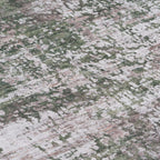 Distressed Tribal Style Neutral Cotton Area Rug Machine