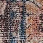 Distressed Tribal Style Neutral Cotton Area Rug Machine