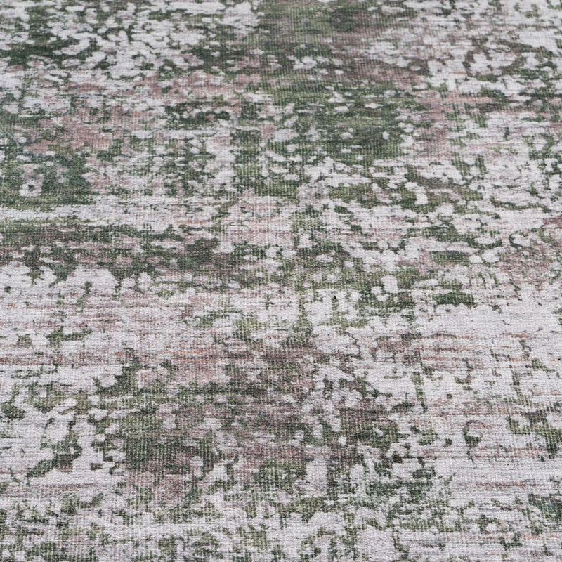 Distressed Tribal Style Neutral Cotton Area Rug Machine