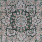 Distressed Tribal Style Neutral Cotton Area Rug Machine