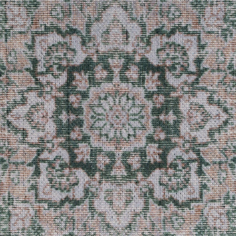 Distressed Tribal Style Neutral Cotton Area Rug Machine