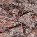 Distressed Tribal Style Neutral Cotton Area Rug Machine