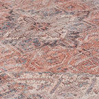 Distressed Tribal Style Neutral Cotton Area Rug Machine