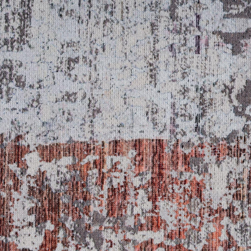 Distressed Tribal Style Neutral Cotton Area Rug Machine