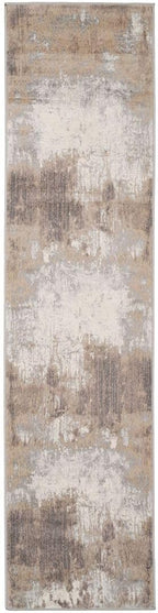 Distressed Warm Neutral Greige Living Room Area Runner