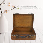 Distressed Wooden Chest Handbag Vintage Storage Trunk