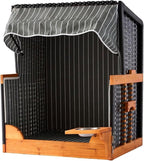 Dog Beach Chair with Rattan Frame Canopy Bowl