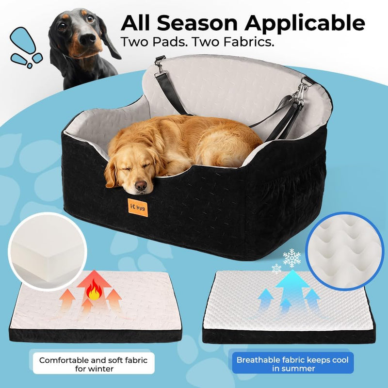 Dog Car Seat for Back Bed with -Sided