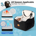 Dog Car Seat for Back Bed with -Sided