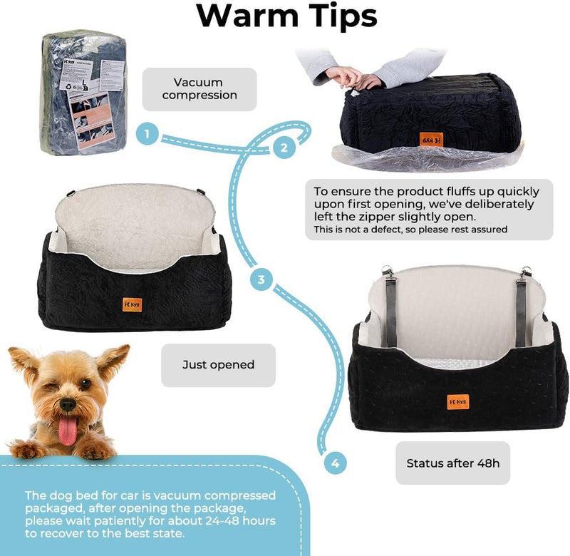 Dog Car Seat for Back Bed with -Sided