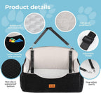 Dog Car Seat for Back Bed with -Sided