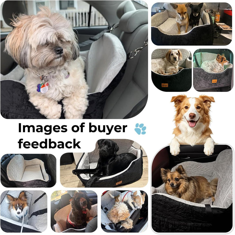 Dog Car Seat for Back Bed with -Sided