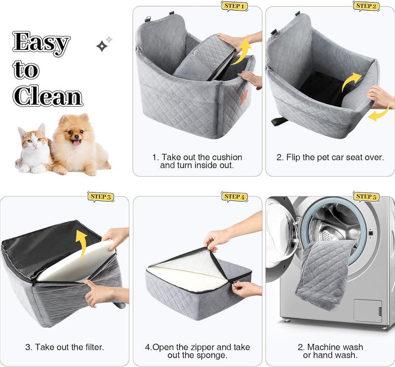 Dog Car Seat for Small Medium Dogs Detachable
