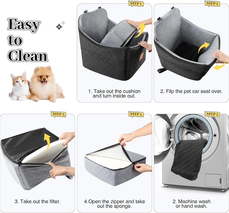 Dog Car Seat for Small Medium Dogs Detachable