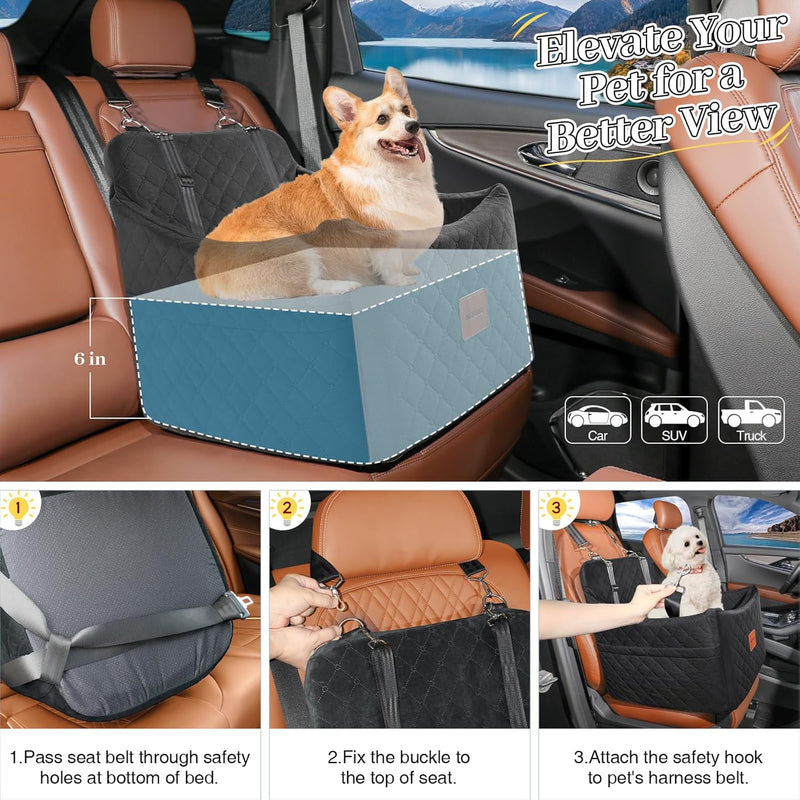 Dog Car Seat for Small Medium Dogs Detachable