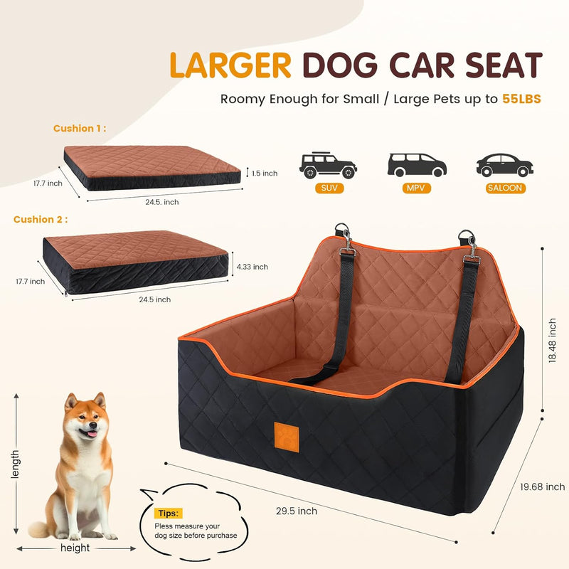 Dog Car Seat Large Medium Sized Travel Pet