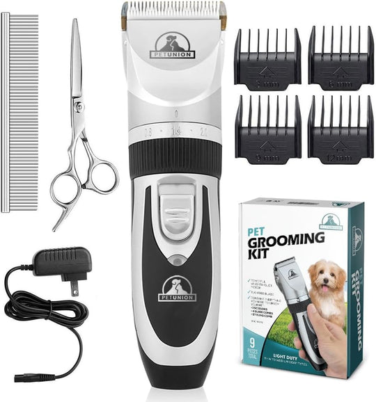 Dog Grooming Kit Rechargeable Cordless Pet Clippers Complete