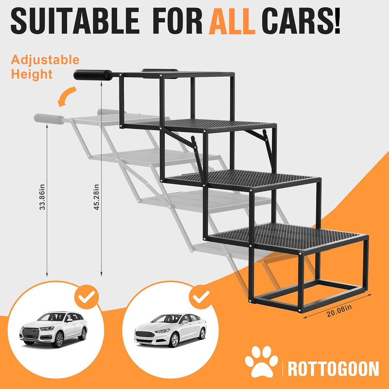Portable Pet Stairs Wide 4 Step Dog Ramp