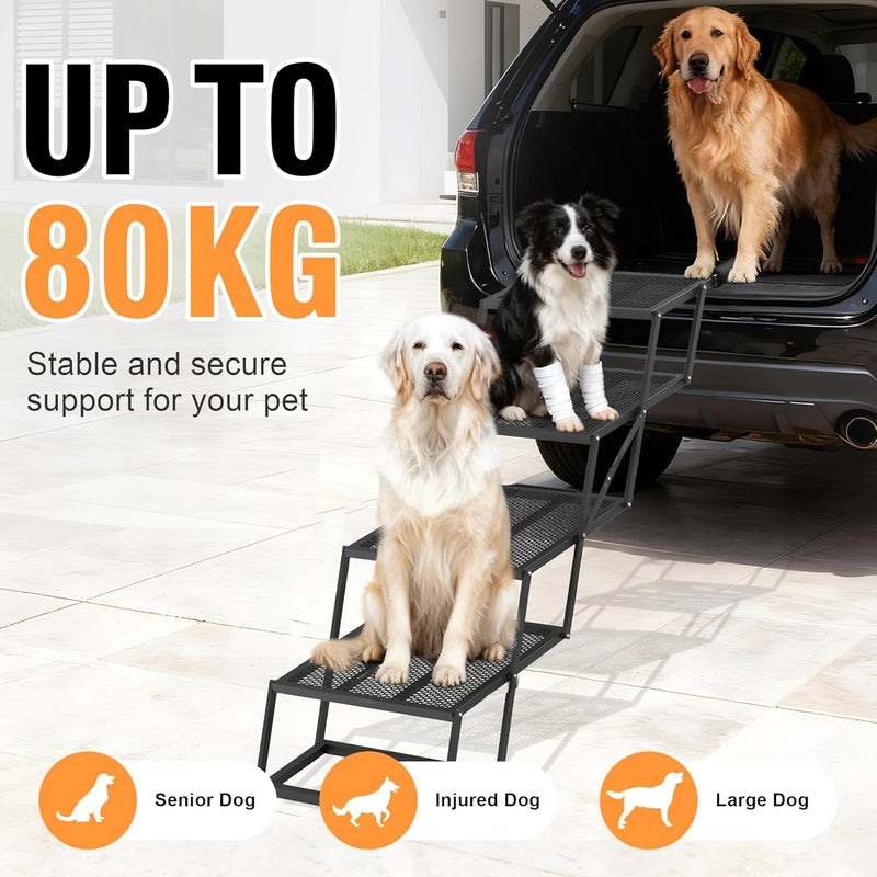 Portable Pet Stairs Wide 4 Step Dog Ramp