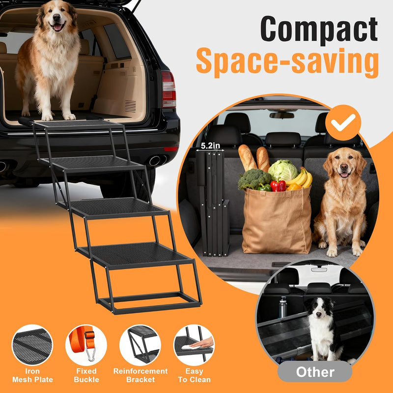 Portable Pet Stairs Wide 4 Step Dog Ramp