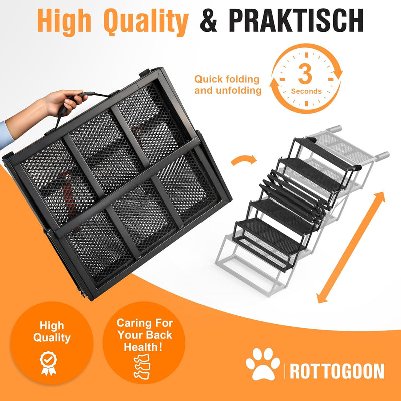 Portable Pet Stairs Wide 4 Step Dog Ramp