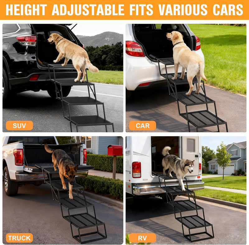 Portable Pet Stairs Wide 4 Step Dog Ramp