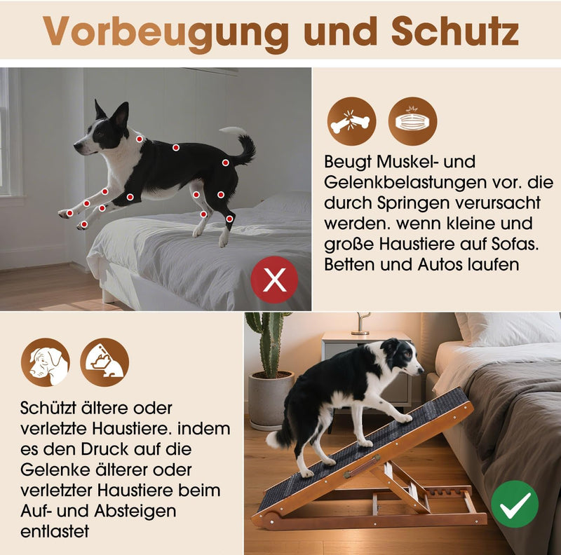Dog Ramp for Bed Foldable Small to Large