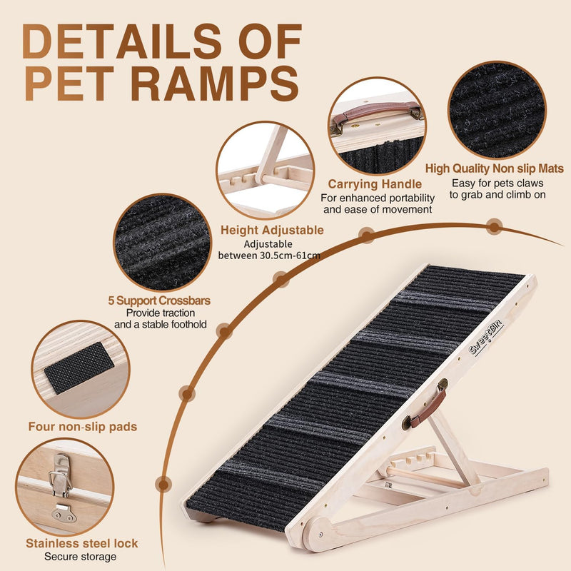 Dog Ramp for Bed Foldable Small to Large