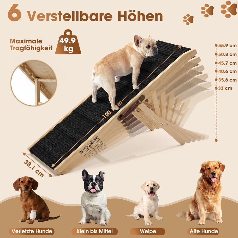 Dog Ramp for Bed Foldable Small to Large