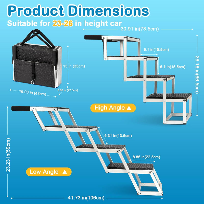 Dog Stairs for Car Collapsible Steps Ramp