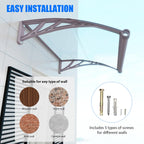 Door Canopy Outdoor Awning with Drainage