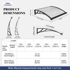 Door Canopy Outdoor Awning with Drainage