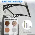 Door Canopy Outdoor Awning with Drainage