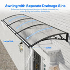 Door Canopy Outdoor Awning with Drainage