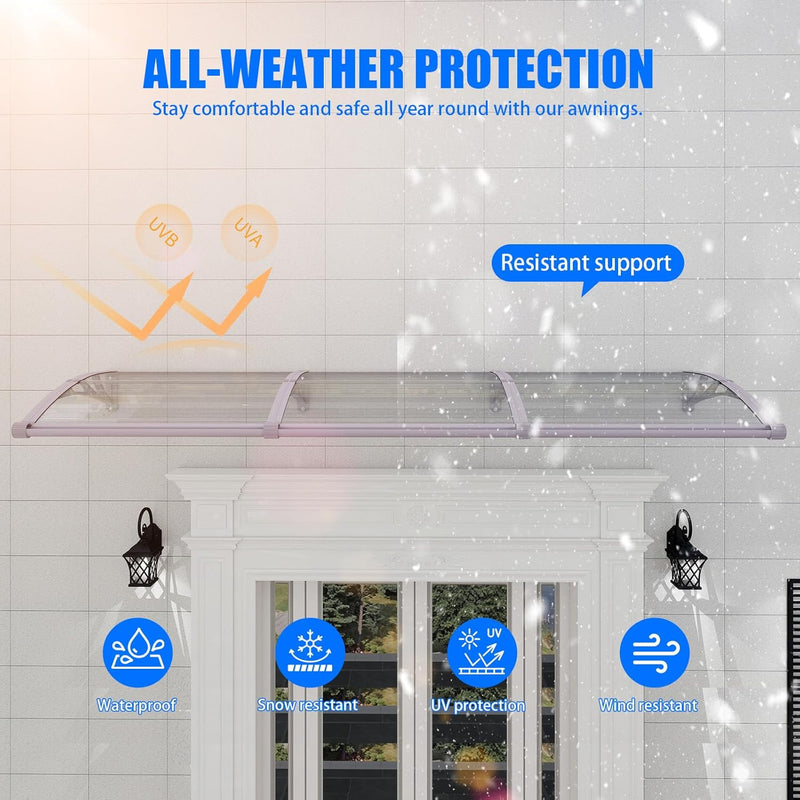 Door Canopy Outdoor Awning with Drainage