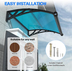Door Canopy Outdoor Awning with Drainage