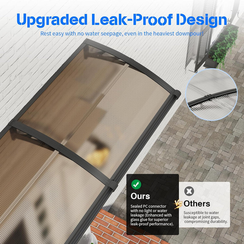 Door Canopy Outdoor Awning with Drainage