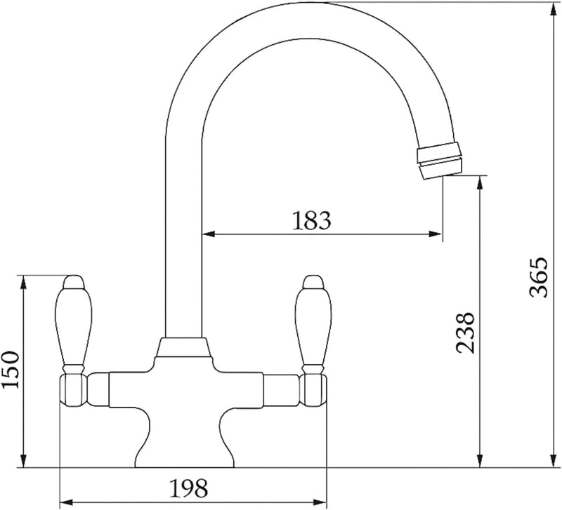 Dorchester Brushed Nickel Dual Flow Kitchen Sink Mixer