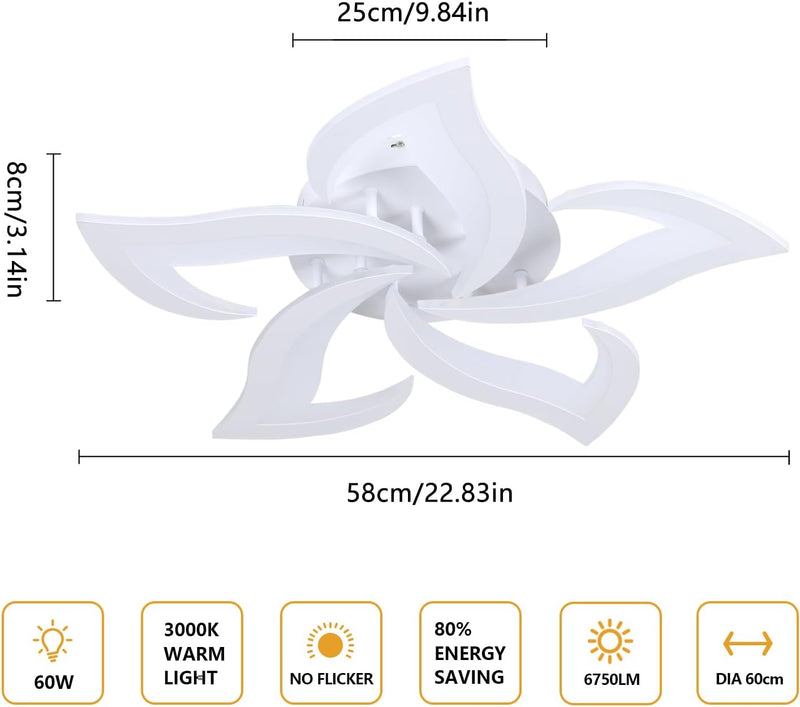 LED Ceiling Light 60W 5400lm Modern Design Lighting