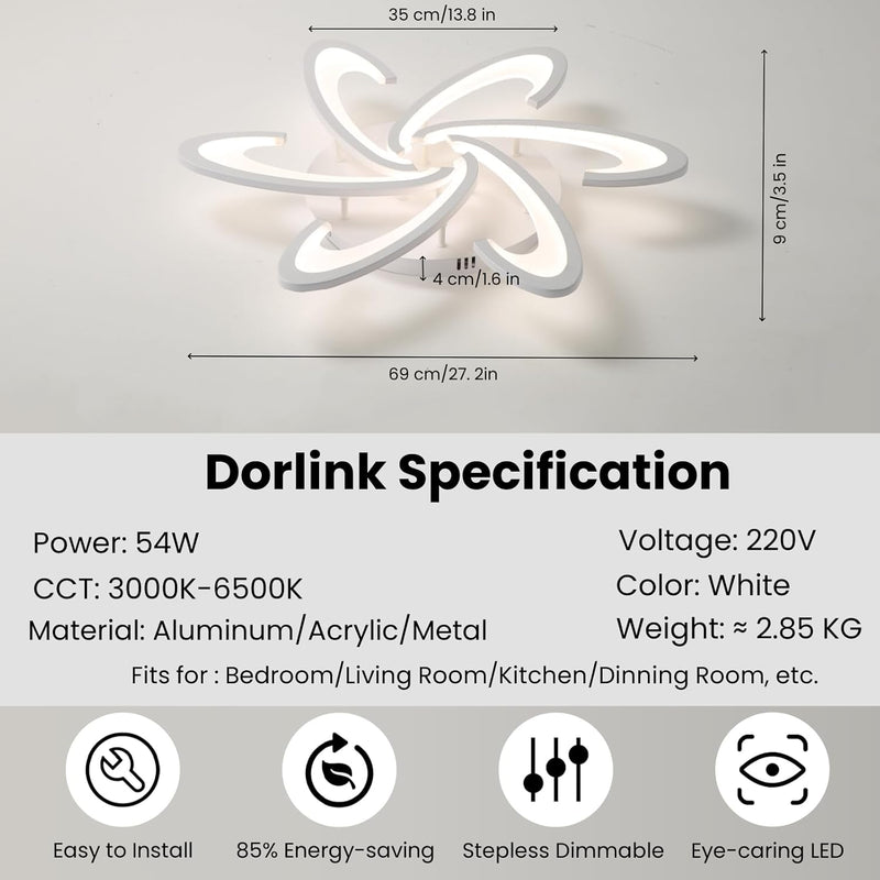 LED Ceiling Light Dimmable Modern Lights Living Room