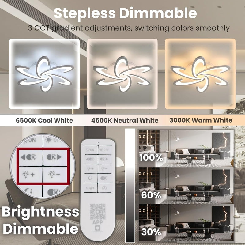 LED Ceiling Light Dimmable Modern Lights Living Room