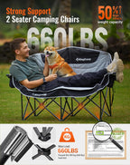 Double Camping Chair for Adults Up to 300