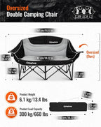 Double Camping Chair for Adults Up to 300