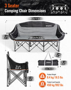 Double Camping Chair for Adults Up to 300