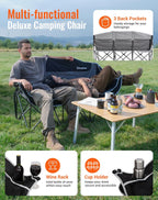 Double Camping Chair for Adults Up to 300