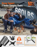 Double Camping Chair for Adults Up to 300