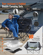 Double Camping Chair for Adults Up to 300