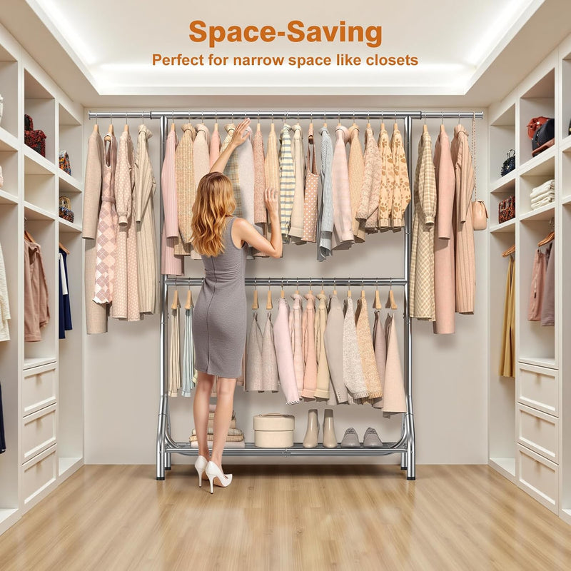 Double Clothes Rail Heavy Duty