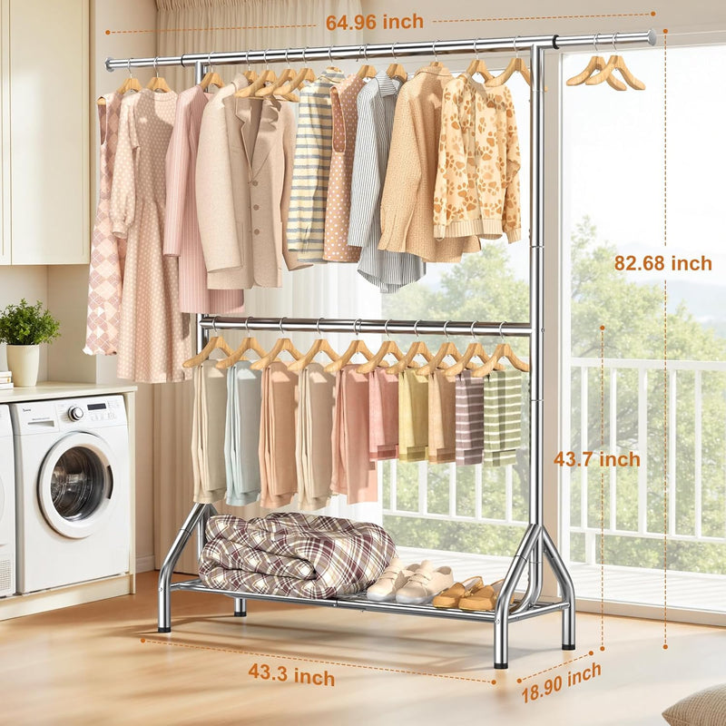 Double Clothes Rail Heavy Duty