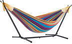 Double Cotton Hammock with Space-Saving Steel Stand